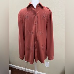 JM Goulbourn top with embroidery. Size 12